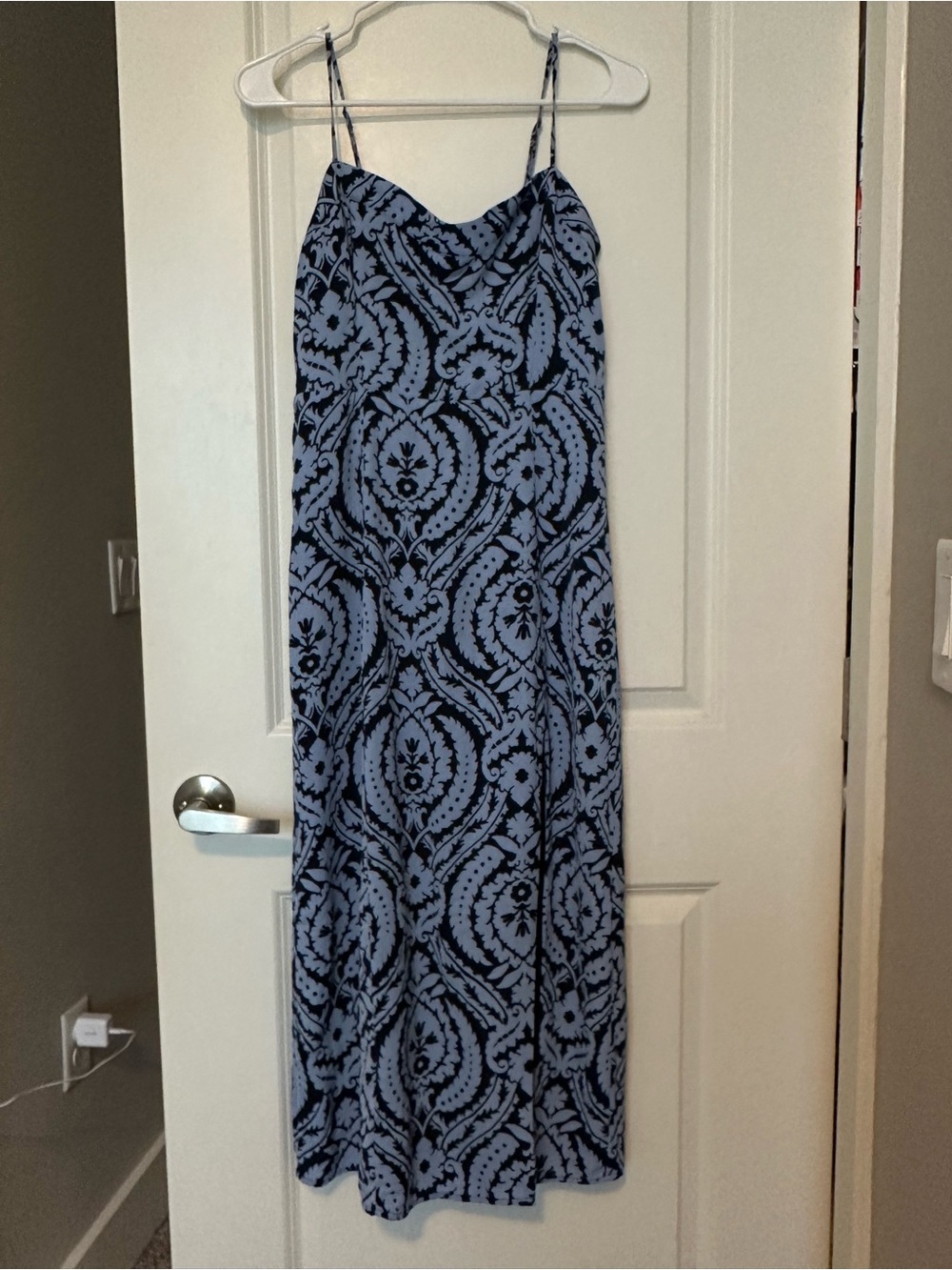 Abercrombie & Fitch Blue and Navy Paisley Maxi Slip Dress